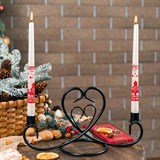 Металлический подсвечник на две свечи 607-18 - фото 237138