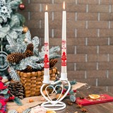 Подсвечник для двух свечей металлический - фото 237174