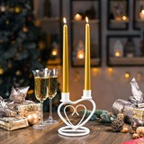 Подсвечник для двух свечей металлический - фото 237176