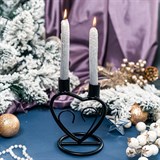 Подсвечник для двух свечей металлический - фото 237183