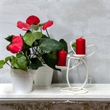 Подсвечник кованый на две свечи Мышка цв.белый - фото 237289