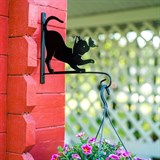 Кронштейн для подвесного кашпо с цветами котенок с бабочкой 201-002B - фото 237818