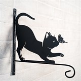 Кронштейн для подвесного кашпо с цветами котенок с бабочкой 201-002B - фото 237825