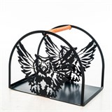 Дровница переносная для камина 103-009B металлическая - фото 237854