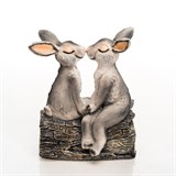 Фигура для сада Зайцы U09080-Gray полистоун высота 36см - фото 238178