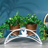 Цветочница на подоконник для двух кашпо 41-981W цв.белый - фото 238337