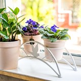 Цветочница на подоконник для двух кашпо 41-981W цв.белый - фото 238340