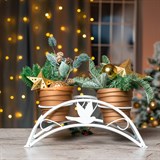 Цветочница на подоконник для двух кашпо 41-981W цв.белый - фото 238344