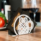 Салфетница кухонная металлическая Сова - фото 238581