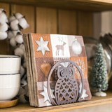 Салфетница кухонная металлическая Сова - фото 238598