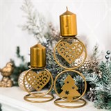 Кованый подсвечник Сердце  на одну свечу цвет золото - фото 238792