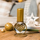 Кованый подсвечник Сердце  на одну свечу цвет золото - фото 238793