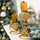 Кованый подсвечник Сердце  на одну свечу цвет золото - фото 238796