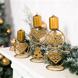 Кованый подсвечник Сердце  на одну свечу цвет золото - фото 238797