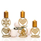 Кованый подсвечник Сердце  на одну свечу цвет золото - фото 238801