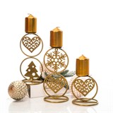 Кованый подсвечник Сердце  на одну свечу цвет золото - фото 238802