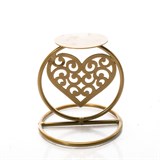 Кованый подсвечник Сердце  на одну свечу цвет золото - фото 238805