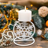 Подсвечник  Снежинка из металла на одну свечу - фото 238812