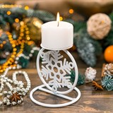 Подсвечник  Снежинка из металла на одну свечу - фото 238813