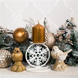 Подсвечник  Снежинка из металла на одну свечу - фото 238815