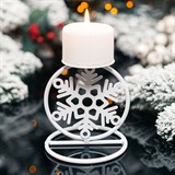 Подсвечник  Снежинка из металла на одну свечу - фото 238817