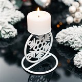 Подсвечник  Снежинка из металла на одну свечу - фото 238818