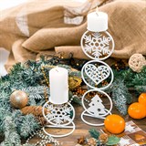 Подсвечник  Снежинка из металла на одну свечу - фото 238819