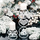 Подсвечник  Снежинка из металла на одну свечу - фото 238820