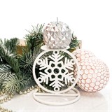 Подсвечник  Снежинка из металла на одну свечу - фото 238824