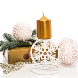 Подсвечник  Снежинка из металла на одну свечу - фото 238825