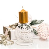 Подсвечник  Снежинка из металла на одну свечу - фото 238826