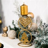 Подсвечник Золотая Елка кованый на одну свечу - фото 238837