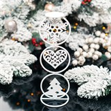 Подсвечник Снежная зима на одну свечу белый из металла - фото 238846