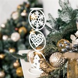 Подсвечник Снежная зима на одну свечу белый из металла - фото 238847