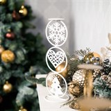 Подсвечник Снежная зима на одну свечу белый из металла - фото 238848