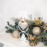 Подсвечник Снежная зима на одну свечу белый из металла - фото 238853