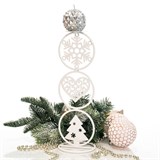 Подсвечник Снежная зима на одну свечу белый из металла - фото 238854