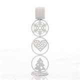 Подсвечник Снежная зима на одну свечу белый из металла - фото 238855