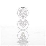 Подсвечник Снежная зима на одну свечу белый из металла - фото 238856