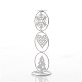 Подсвечник Снежная зима на одну свечу белый из металла - фото 238857