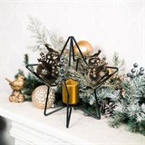 Подсвечник Новогодняя звезда на одну свечу из металла - фото 238924