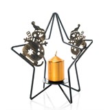 Подсвечник Новогодняя звезда на одну свечу из металла - фото 238927