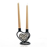 Подсвечник на две свечи Сердце из металла - фото 238975