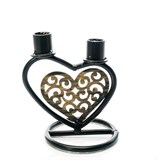 Подсвечник на две свечи Сердце из металла - фото 238979