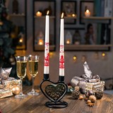 Подсвечник на две свечи Сердце из металла - фото 238981