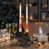 Подсвечник на две свечи Сердце из металла - фото 238982