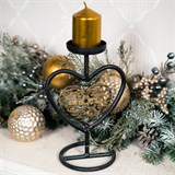 Подсвечник Сердце на одну свечу из металла - фото 238987