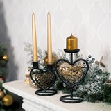 Подсвечник Сердце на одну свечу из металла - фото 238989