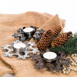 Подсвечник металлический Снежинка для одной свечи - фото 239071