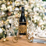 Подставка для бутылки и бокалов 210-003 из металла - фото 239466